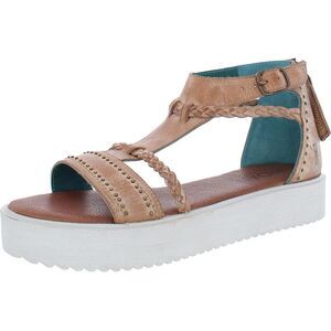 Roan by Bed Stu Womens Posey II Tan Leather Flatform Sandals Sandals NWT